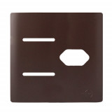 Placa p/ 2 Interruptores + Tomada 4x4 - Novara Marrom Fosco